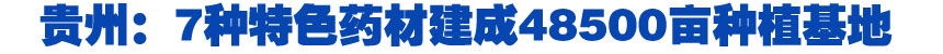 贵州：7种特色药材建成48500亩种植基地
