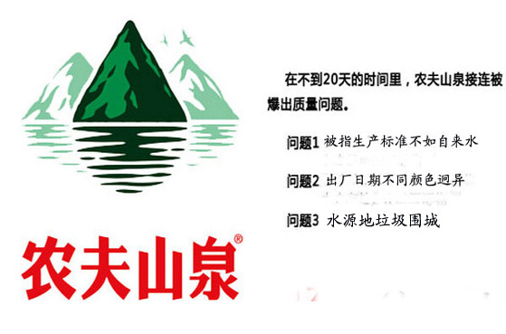农夫山泉频曝"质量门" 面对质疑官方"死鸭子嘴硬"