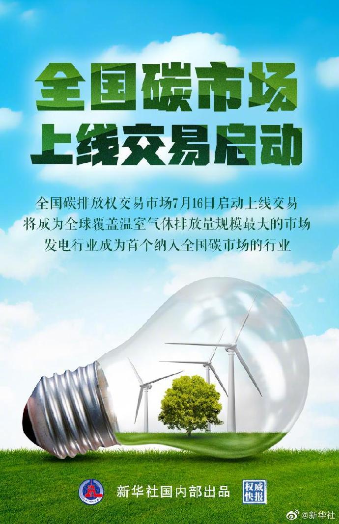 权威快报｜全国碳市场上线交易启动