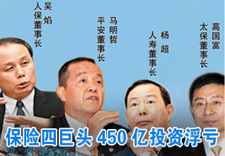保险四巨头450亿投资浮亏