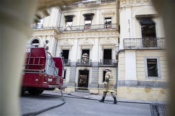 巴西國家博物館火災過後幾成廢墟