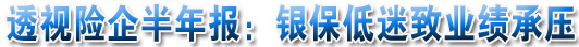 上市险企中期净利整体下降 银保低迷致业绩承压