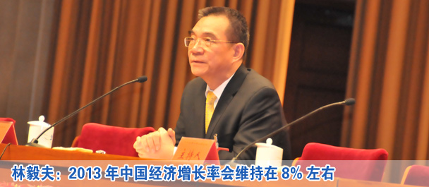林毅夫:2013年中国经济增长率会维持在8%左右