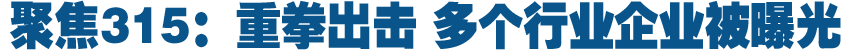 聚焦315：重拳出击 多个行业企业被曝光