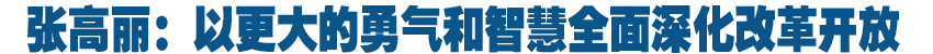 张高丽：以更大的勇气和智慧全面深化改革开放