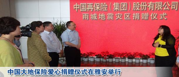 中国大地保险爱心捐赠仪式在雅安举行