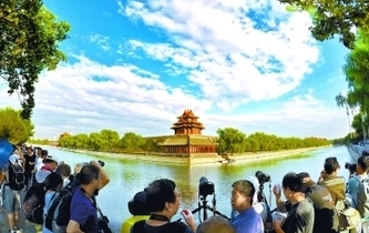 藍天白雲下的京城美景