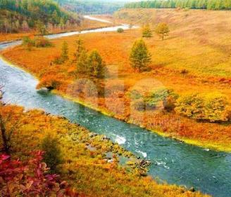 阿尔山不冻河秋景