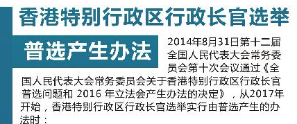 专题：全国人大关于香港特区普选和立法会产生办法的决定
