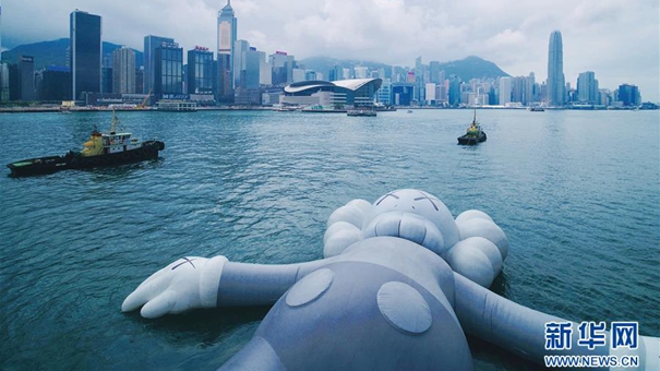 特写：维港漂来一只&ldquo;大灰仔&rdquo;