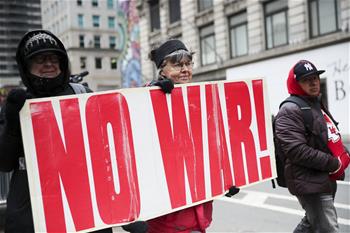 美國紐約舉行反戰集會