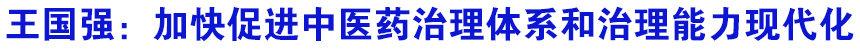 王国强：加快促进中医药治理体系和治理能力现代化