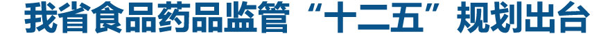 我省食品药品监管&ldquo;十二五&rdquo;规划出台