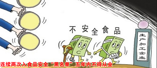连续两次入食品安全&ldquo;黑名单&rdquo;5年内不得从业