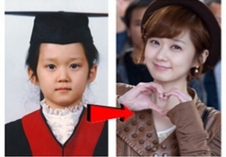 当红韩国女星童年照对比【图】