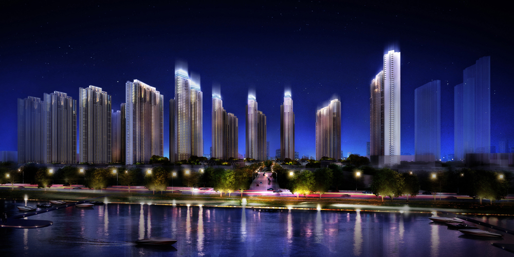 世茂外滩新城沿江透视效果图