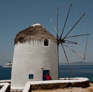 希腊游客天堂摇曳在夏日