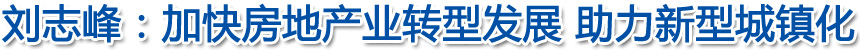 刘志峰：加快房地产业转型发展 助力新型城镇化