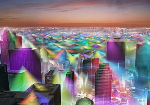 用手机信号频谱图设计的“梦幻城市”