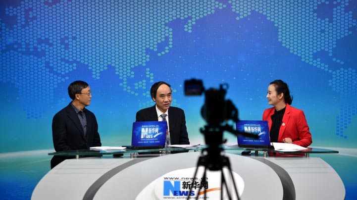 访谈前与主持人交流