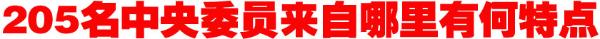 205名中央委员来自哪里？有何特点？