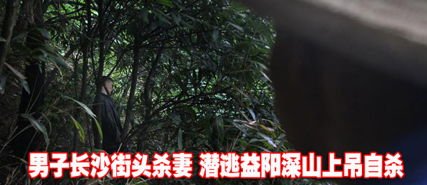 高清:男子长沙街头杀妻 潜逃益阳深山上吊自杀