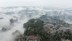 張家界黃石寨雲海冰雪鬧春