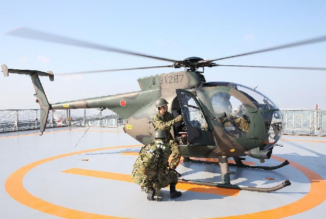 日本陆上自卫队首次在阿倍野HARUKAS训练