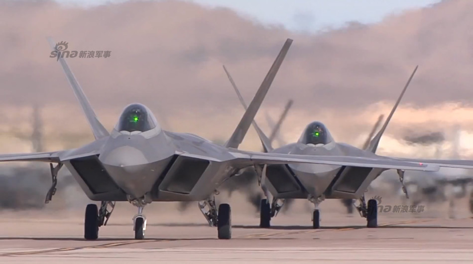 美军红旗军演有份量F-22A猛禽不要钱般日夜出