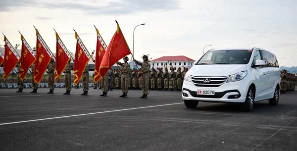 大通汽车保障受阅部队小型运输任务。
