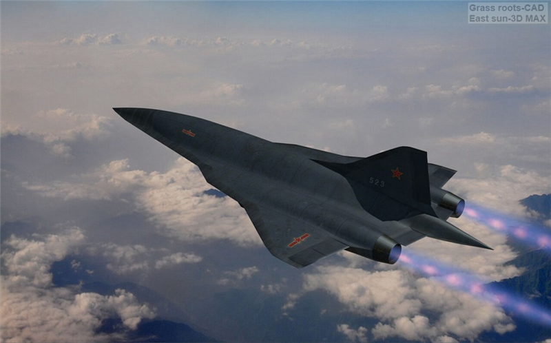 网友用电脑技术勾勒出的自己心中中国未来隐身战略轰炸机的样子。（制图：草根设计师&东方的太阳） 