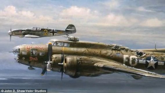 Re-enactment: The German plane came purposefully close to the American plane 