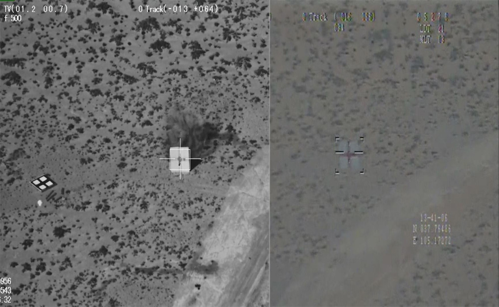 高清光电载荷与现有光电侦察载荷瞄准目标影像对比图。左为高清光电载荷下的影像。