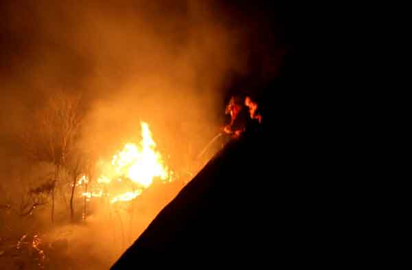 武警连云港支队官兵成功扑灭花果山景区森林大