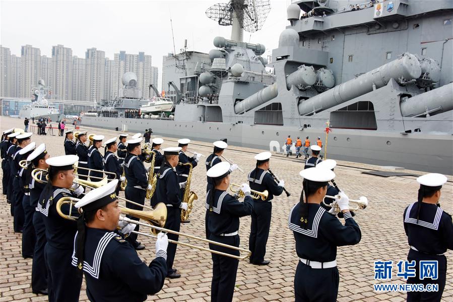 （军事）（1）中俄“海上联合—2019”军事演习俄方参演舰艇抵达青岛