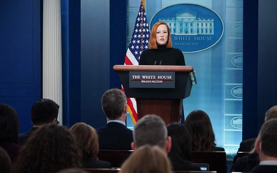 白宫新闻秘书普萨基表示没有向乌克兰派兵计划(资料图)