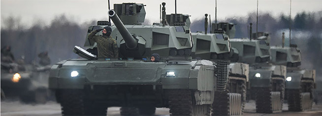 "阿玛塔"坦克亮相俄红场胜利日阅兵彩排