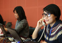 媒体记者北京飞控中心报道嫦娥三号落月