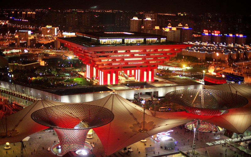 张雷作品：空中夜看世博园