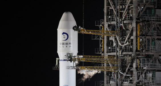 嫦娥三号探测器发射进入15分钟准备