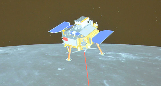 嫦娥三號探測器正在進行調姿