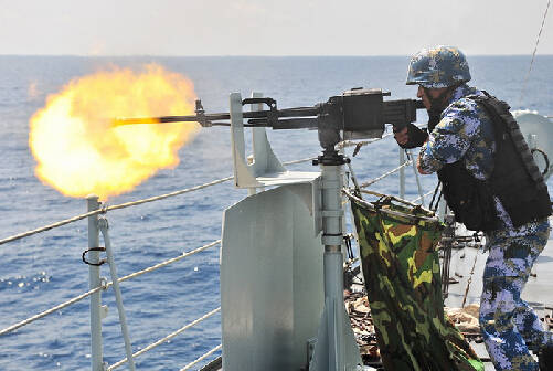 Naval special operation team holds firing training