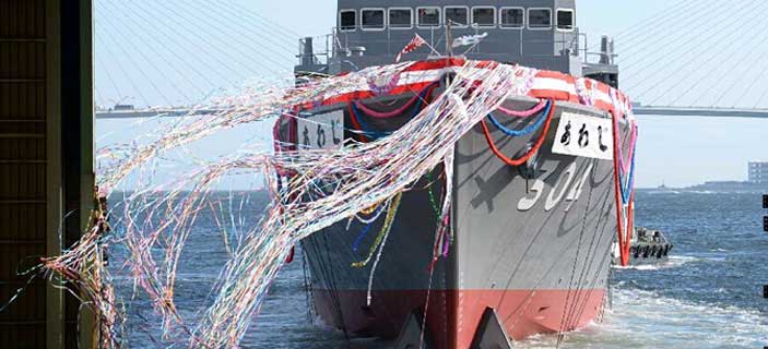 日本新型扫雷舰下水 可清除更深位置水雷(图)