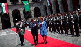 Mexican President holds welcoming ceremony for Brazilian counterpart