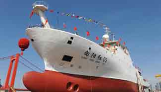 Newly built science ship seen in C China's Wuhan