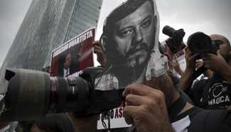 People attend demonstration against murder of photojournalist in Mexico City