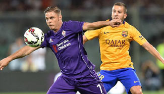 Fiorentina beats Barcelona 2-1 at Int'l Cup friendly match in Italy
