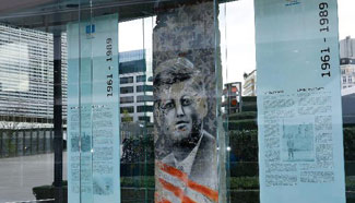 Kennedy Piece of Berlin Wall inaugurated in Brussels