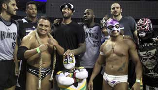 NBA Sacramento Kings players pose during training session in Mexico