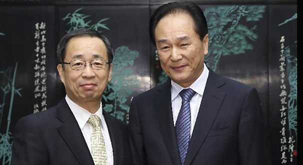 新华社社长蔡名照会见日本时事社社长西泽丰
